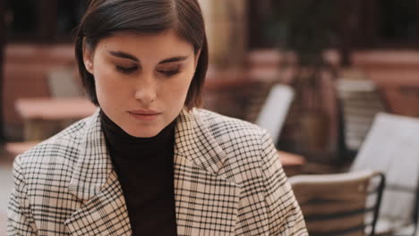 young businesswoman working outdoor.