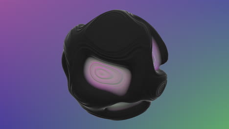 bola negra futurista y psicodélica con ondas