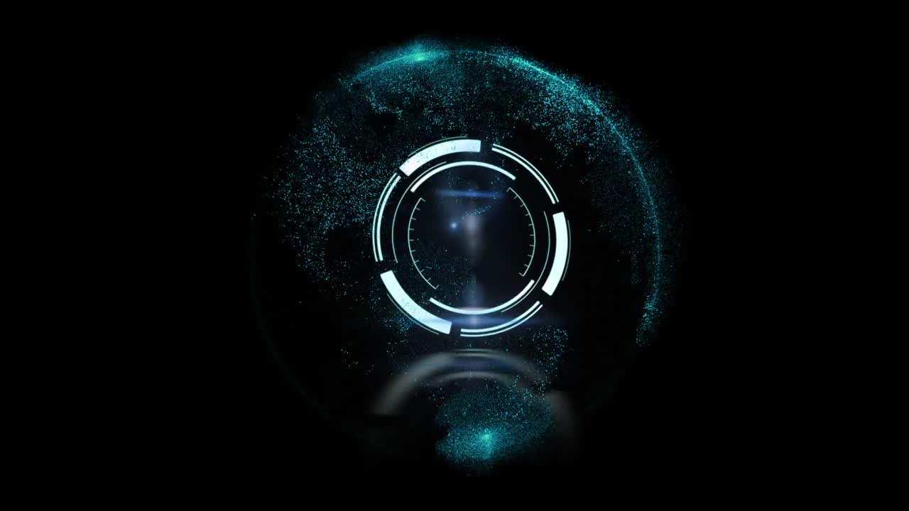 animación del escaneo del alcance sobre el giro del globo