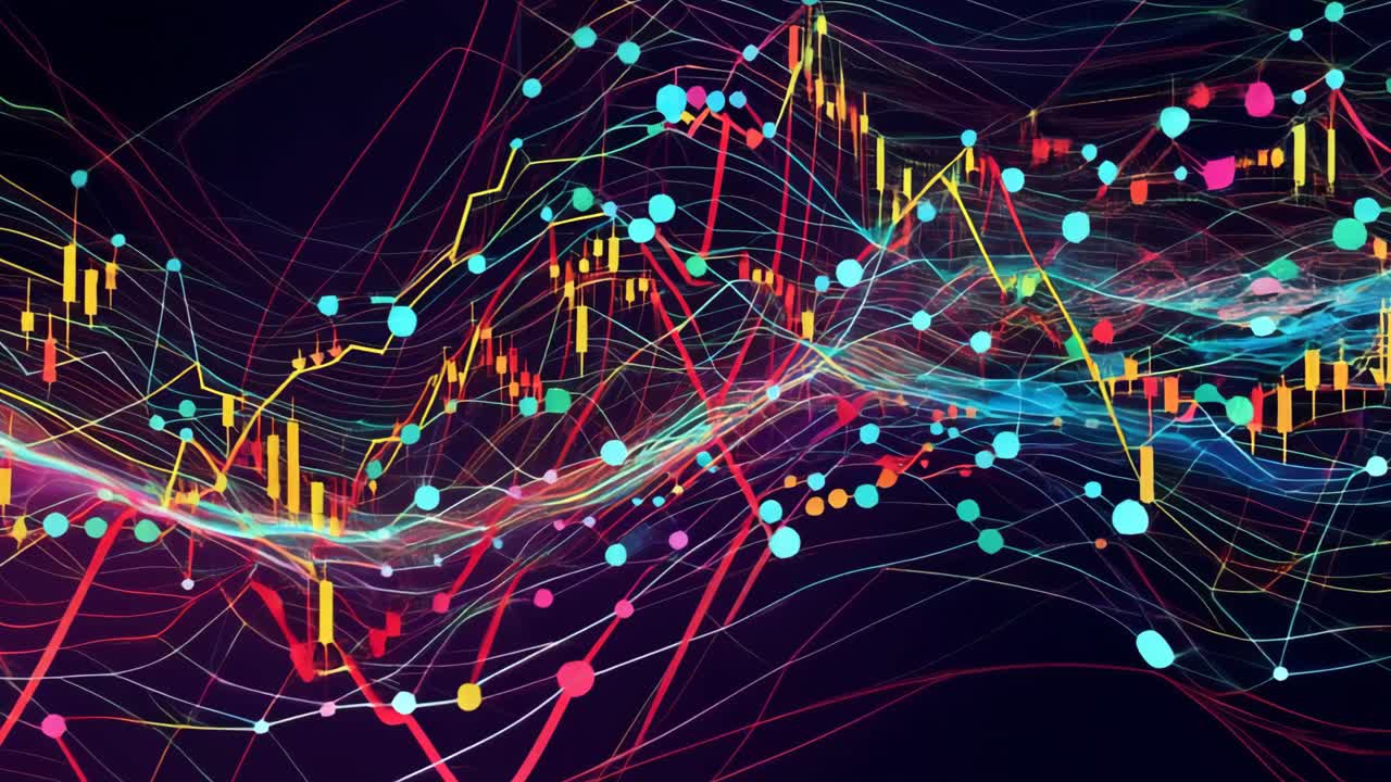추상적인 주식 시장 데이터 시각화
