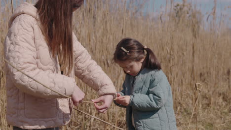 sisters exploring nature