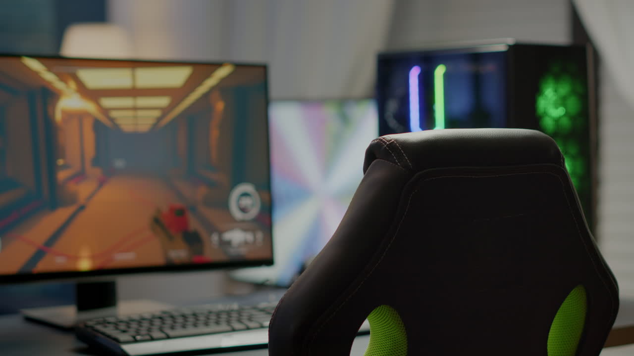 Professsional gaming room with nobody in