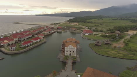 aerial footage of church in las casas filipinas de acuzar