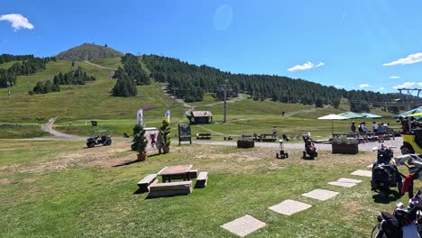 alpine golf course with mountain views