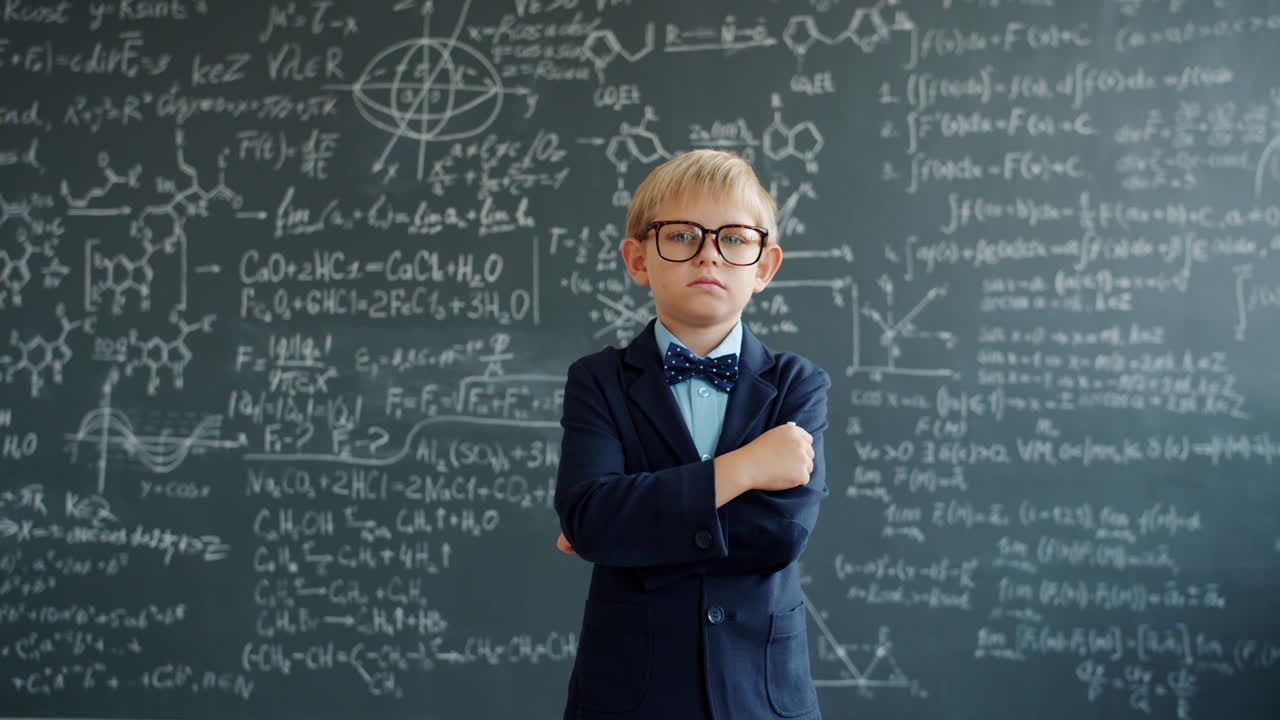 Young Student in Formal Wear Facing the Classroom