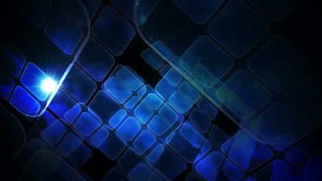 Blue-abstract-tiles-on-black-background