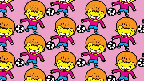 kids drawing pop art seamless background with theme of soccer player