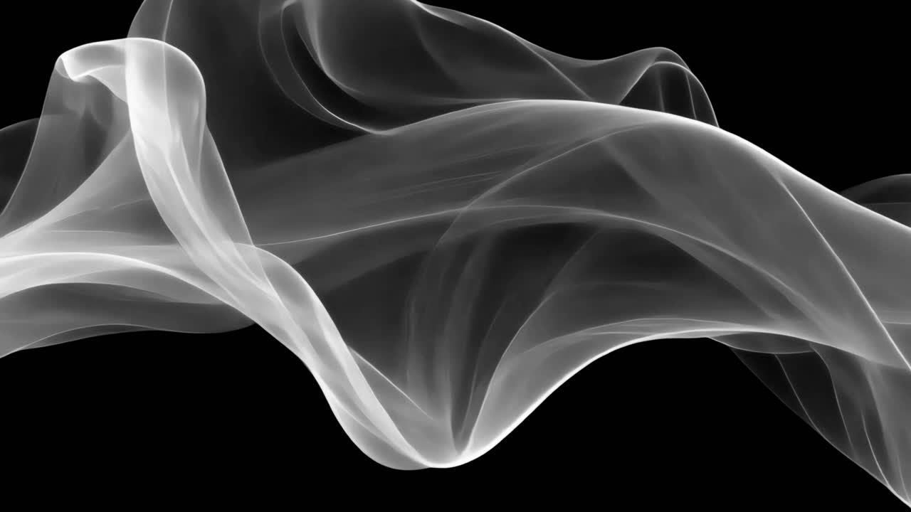 Sovrapposizione animata di fumo fluttuante, video 4K trasparente, canale alfa, ProRes 4444