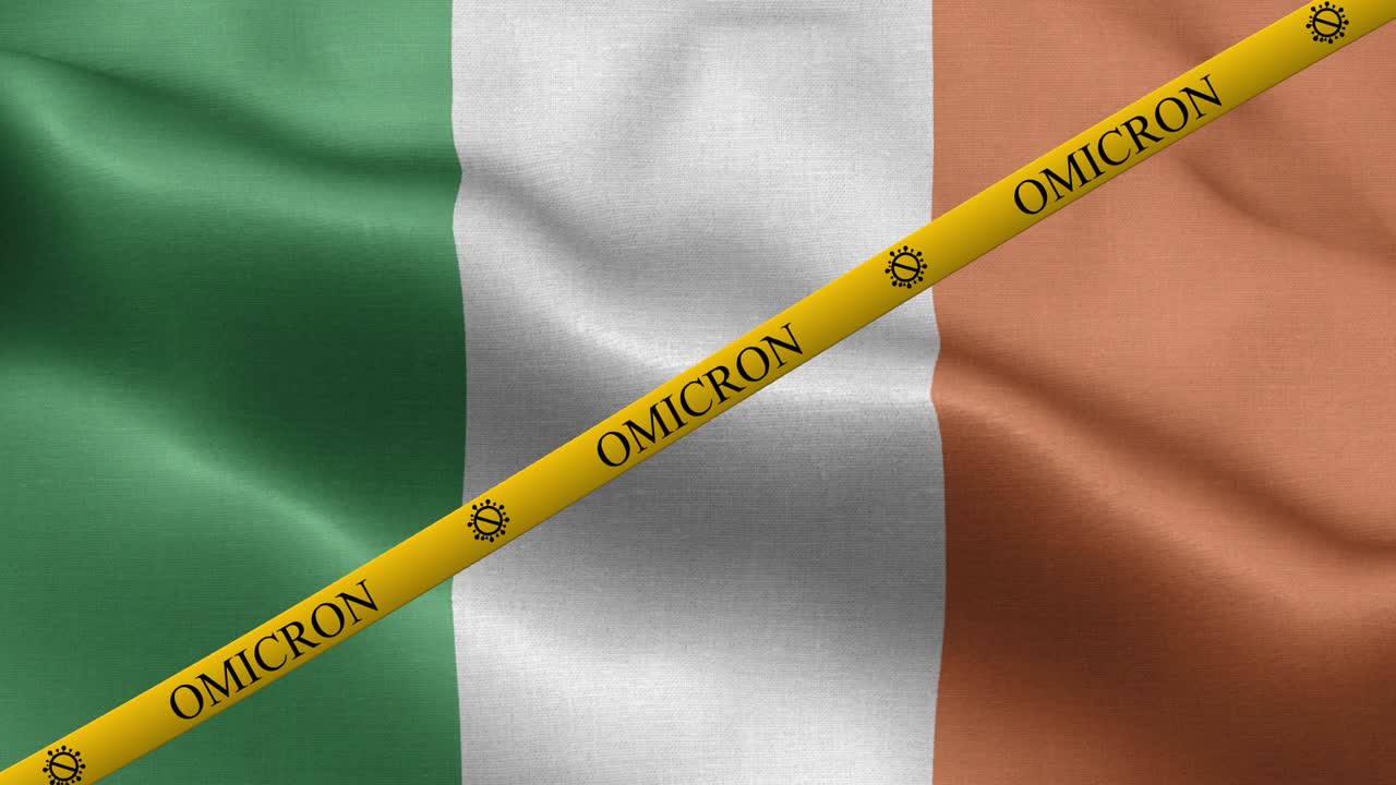 variante de omicron y franja de prohibición en la bandera de irlanda - bandera de irlanda