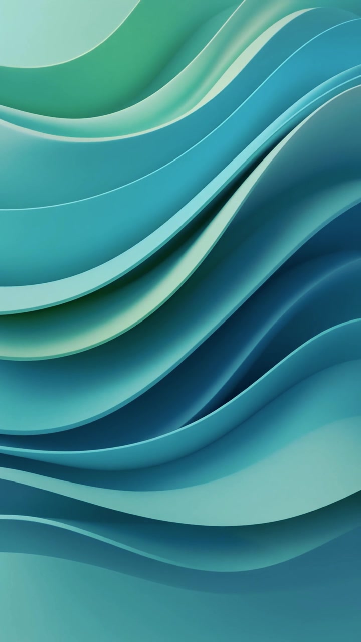 Abstract Flowing Waves of Blue and Green Lines