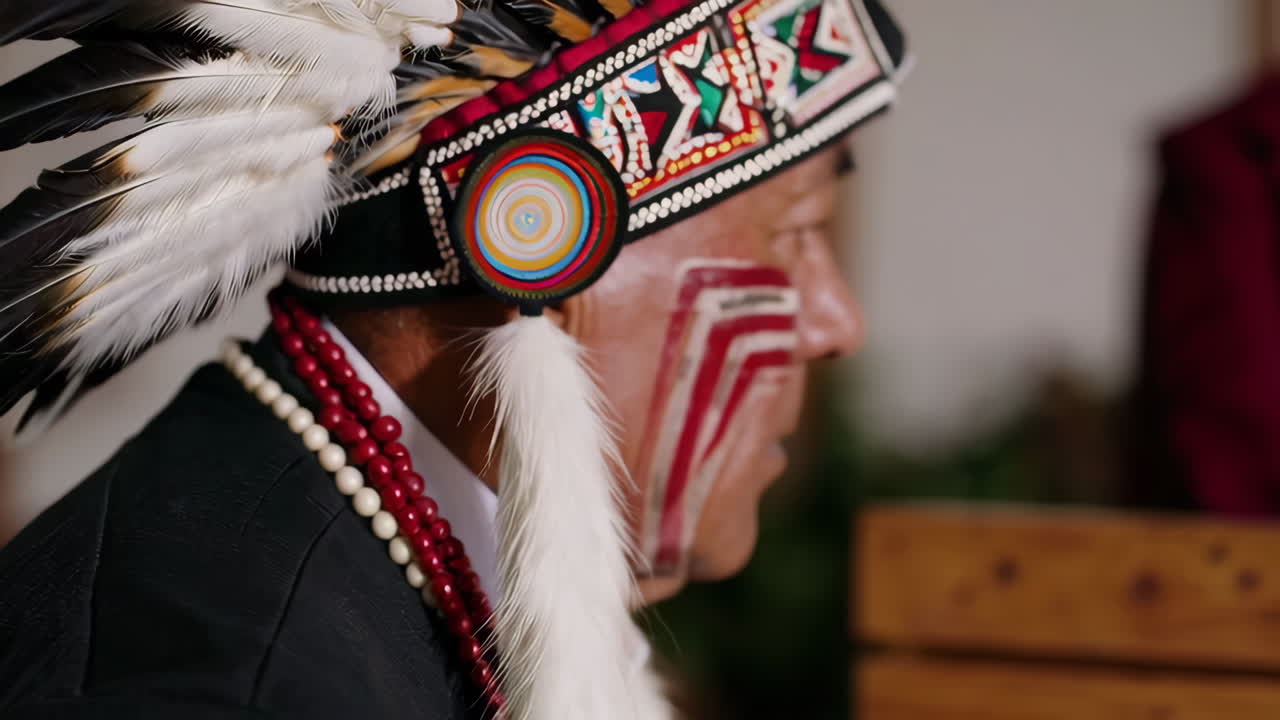 Native American Elder in Traditional Regalia