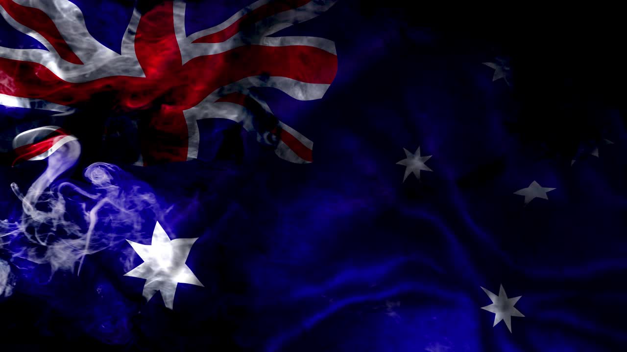 호주 국기를 흔들며