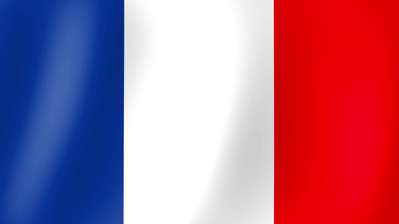 Animación de la bandera de Francia ondeando al viento