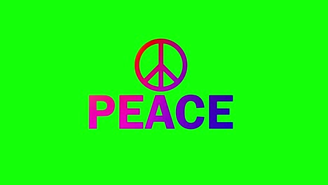 peace word and symbol animation
