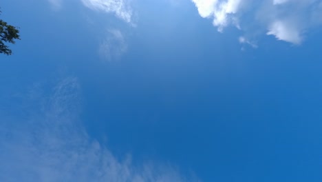 blick in den blau-weiß bewölkten himmel