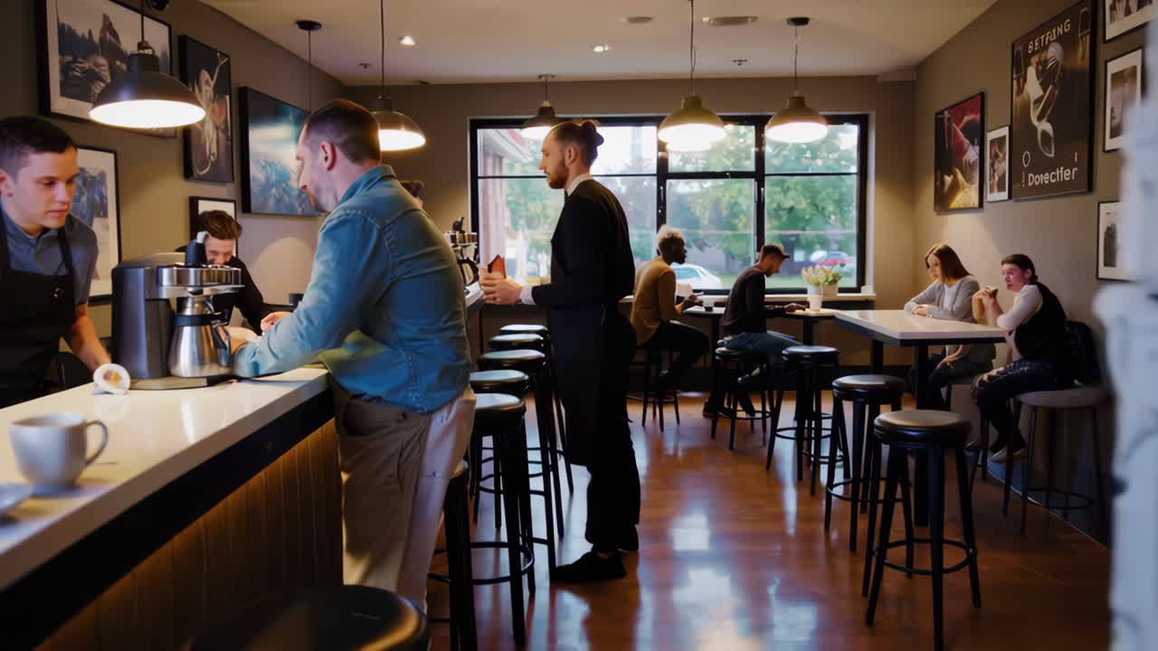 astronauta en una cafetería