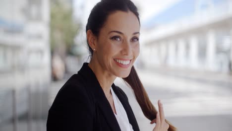 Smiling-Beautiful-Business-Woman-Standing