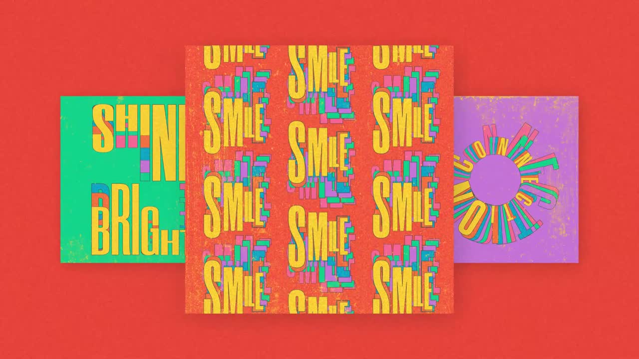 Tipografia Cinetica Colorata con Messaggi Motivazionali.