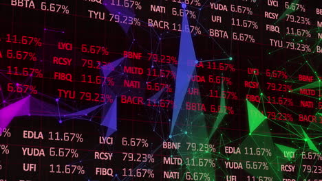 animación del procesamiento de datos financieros con redes de conexiones