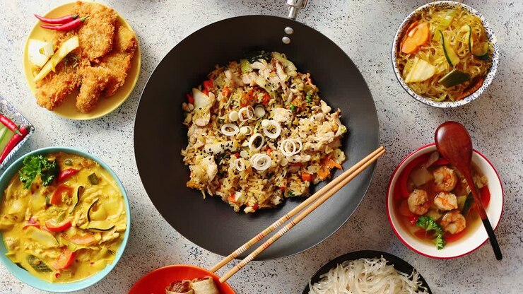 Chinese food set  Asian style food concept composition 