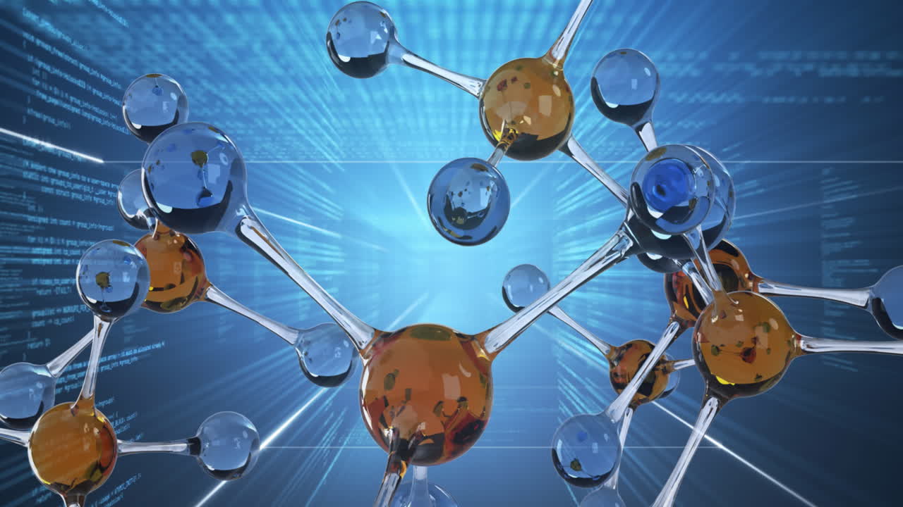 파란색의 데이터 처리에 대한 분자의 애니메이션