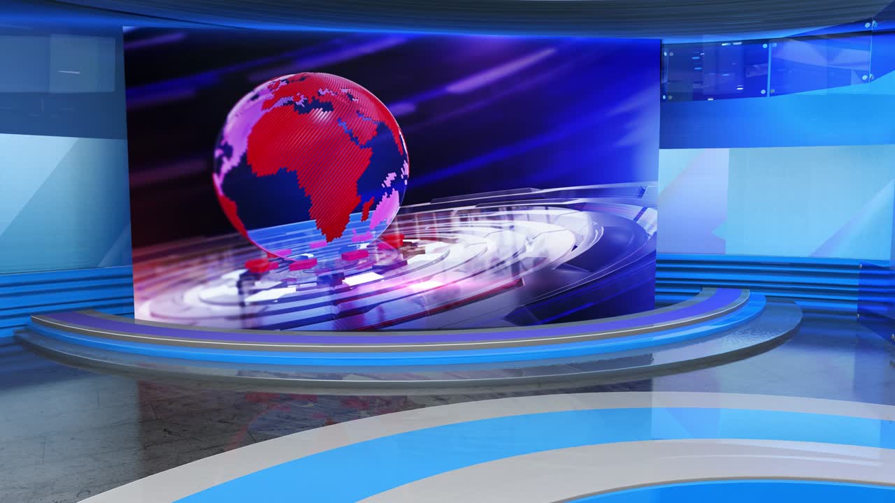 el bucle de fondo del estudio de noticias virtual en 3d