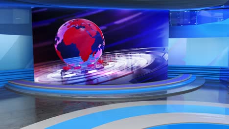 3d virtual news studio background loop