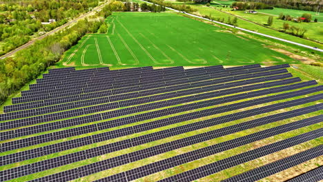renewable energy solar panel array production green electricity, aerial drone