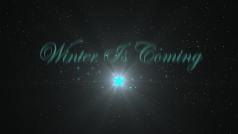 winter is coming with fall snowflake and star in galaxy