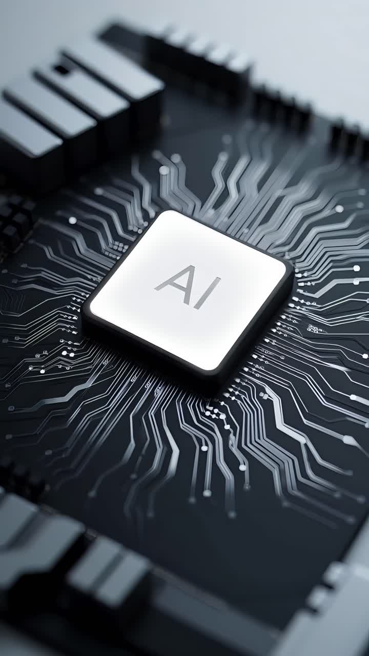 Futuristisk AI-chip bundkort teknologi baggrund 4K