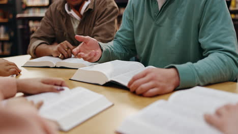 group bible study in a library