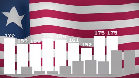 Animation-of-data-processing-over-flag-of-chile