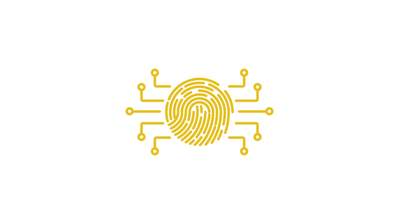 Animated Digital Fingerprint with Circuit Board Connections