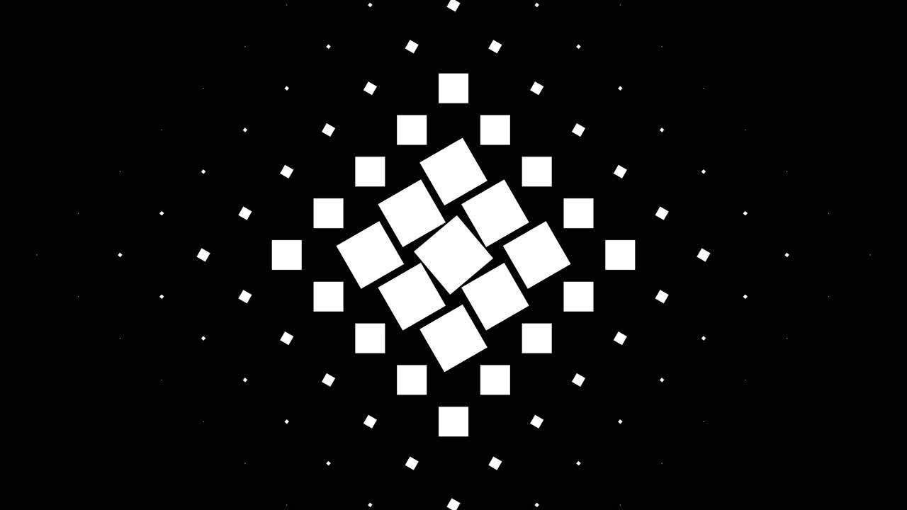 Dynamic Black and White Square Pattern Transition