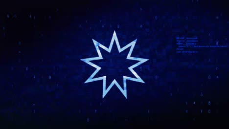 bahai nine pointed star bahaism symbol abstract digital pixel noise glitch error video damage signal