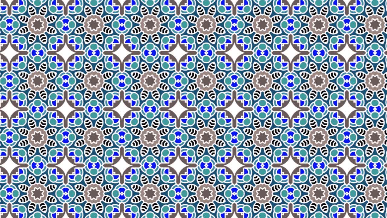 Animation with squares in shades of blue that slide in the background