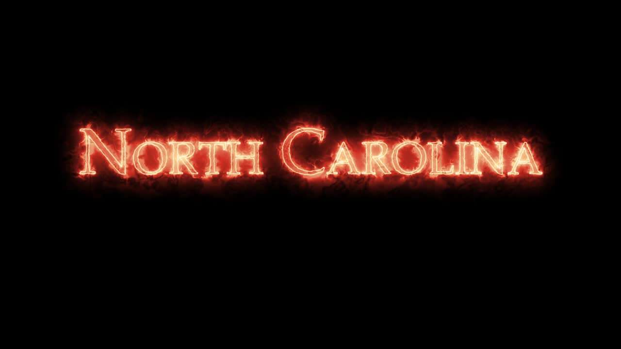 carolina del norte escrito con fuego.