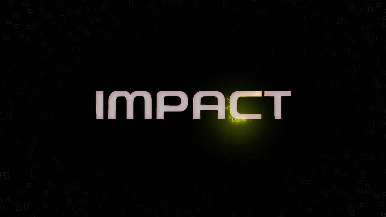 Electrified flashing IMPACT animated graphic in white yellow and black