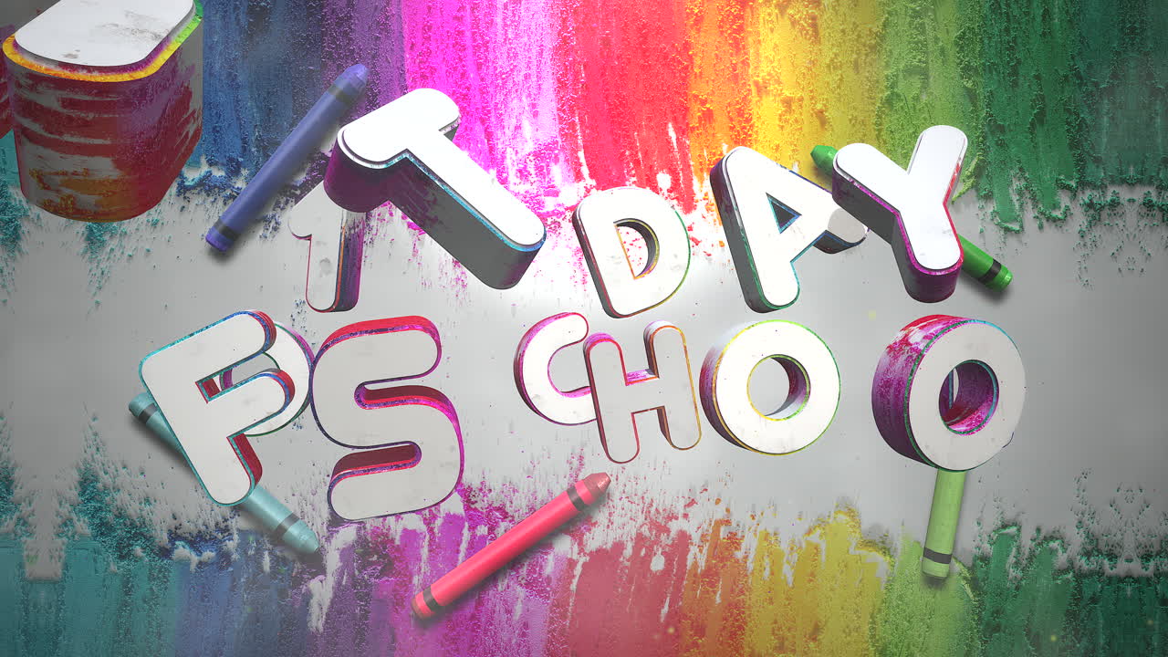 texto de primer plano 1er día de clases y tiza de colores de primer plano en la pizarra