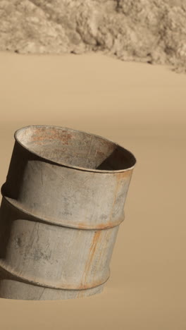 rusty barrel in the desert