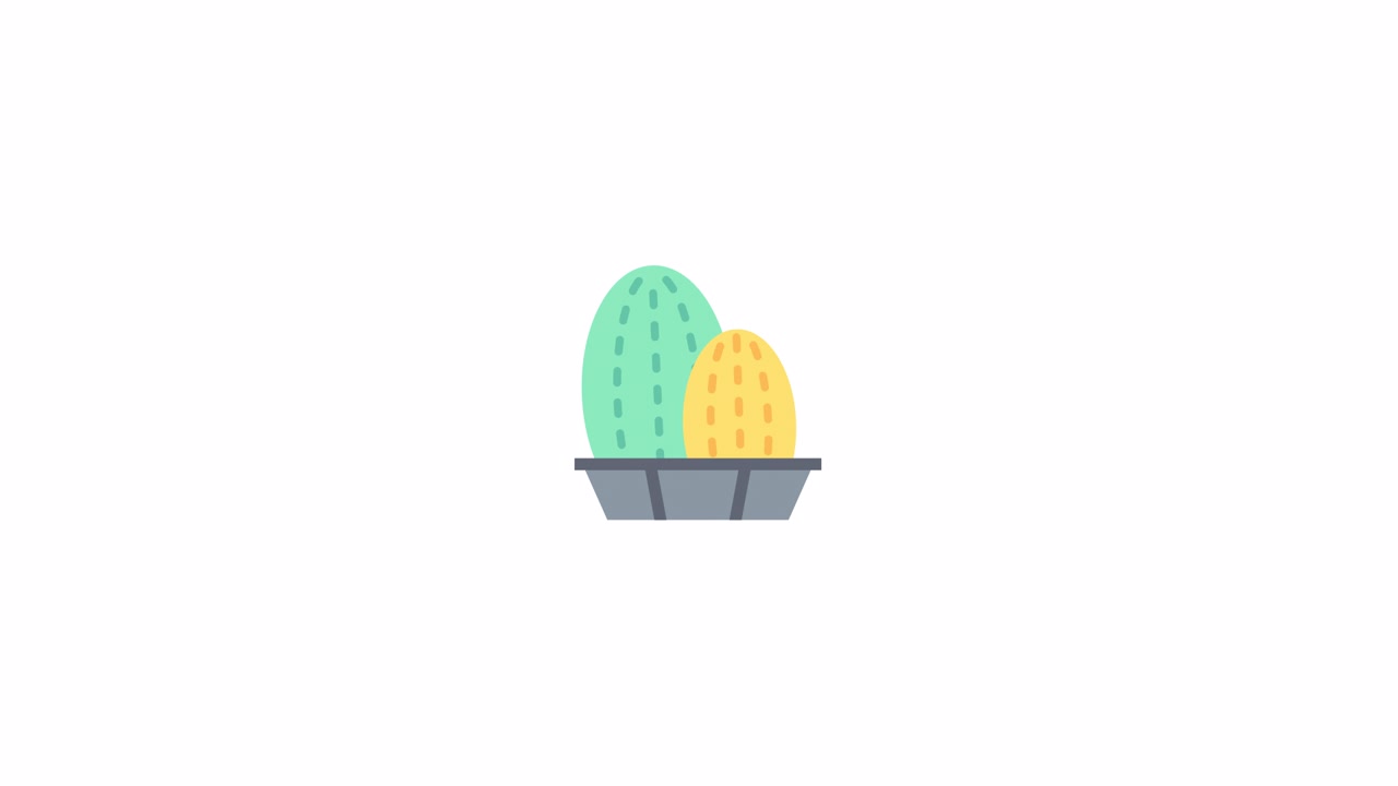 Illustrazione animata di due cactus in vaso che ondeggiano delicatamente