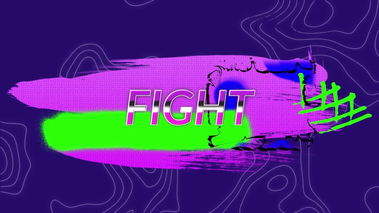 animación del texto de lucha sobre las formas