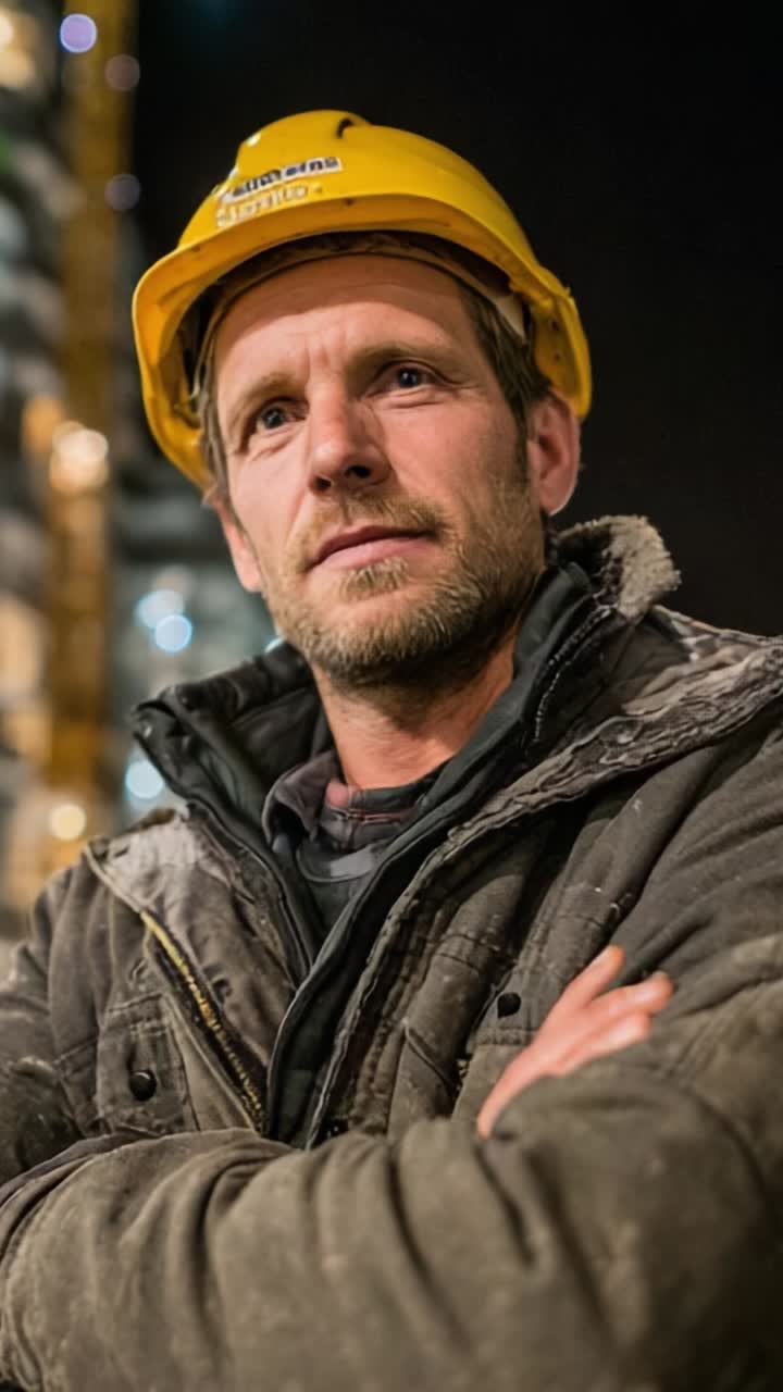 Portrait of a Construction Worker in a Hard Hat, Exuding Confidence and Experience Amidst a Building Site, Ready to Tackle Challenges Ahead