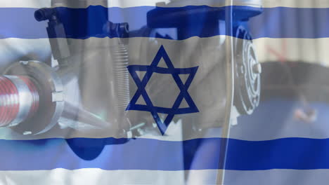 animation of oil pump over flag of israel