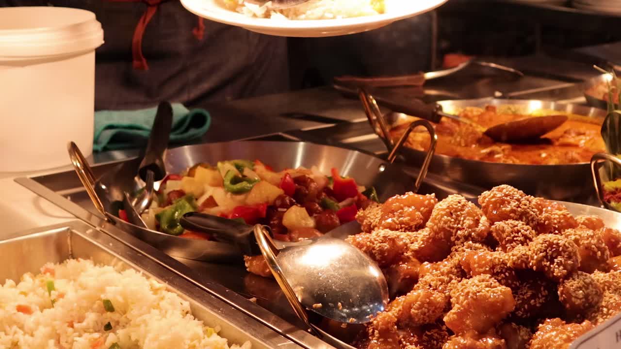 멜버른 시장 상점 에서 손으로 음식 을 제공 하는 것