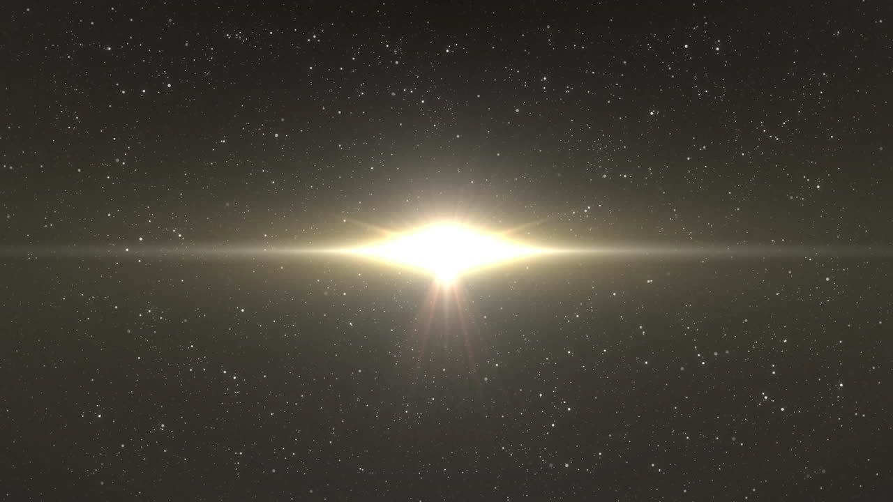 검은 바탕에 움직이는 빛의 반점과 별의 애니메이션