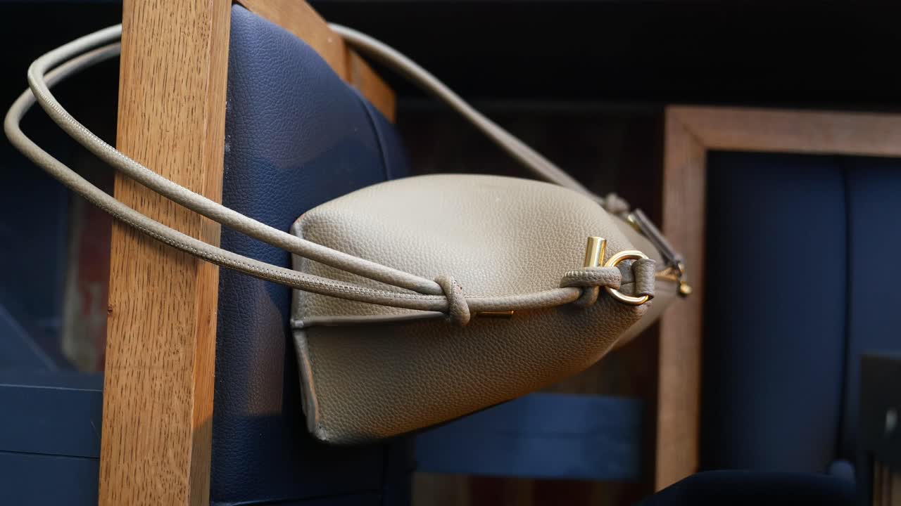 Close-up of a leather handbag