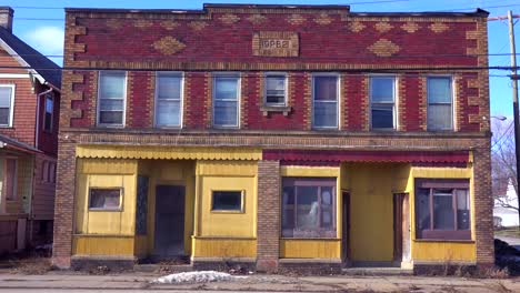 an old abandoned storefront suggests economic depression 1