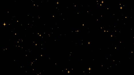 starry night happy new year background. magical backdrop for holiday events, merry christmas, festivals, ceremony with golden glittering stars. 3d rendering animation. seamless loop 4k video