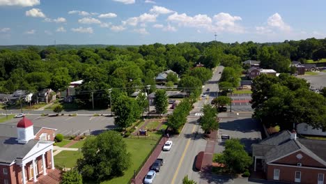 Mt-Holly-NC-Aerials-of-Downtown,-Mt-Holly-North-Carolina